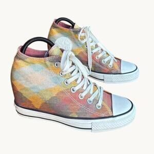 Converse All Star x Missoni Watercolor - Plaid Hidden Wedge Heel Sneakers size 7